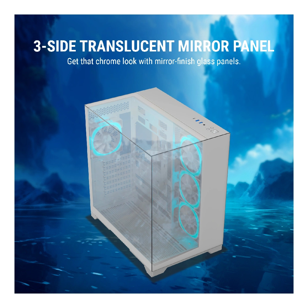 Ant Esports Gaming Cabinet Crystal Mirror White view 7